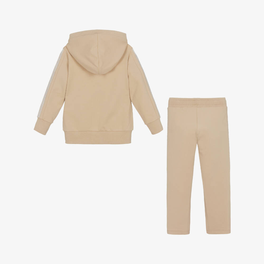 AIGNER-Girls Beige Cotton Tracksuit | Childrensalon Outlet