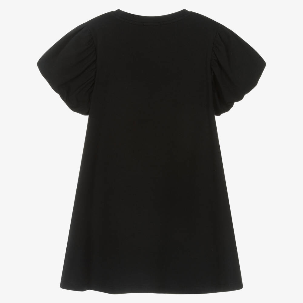 AIGNER-Girls Black Cotton Jersey Handbag Print Dress | Childrensalon Outlet