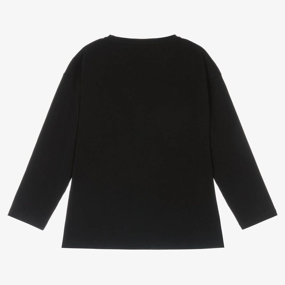 AIGNER-Черный хлопковый топ для девочек | Childrensalon Outlet