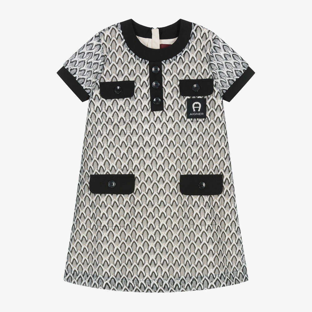 AIGNER-Girls Black Crochet Lace Dress | Childrensalon Outlet