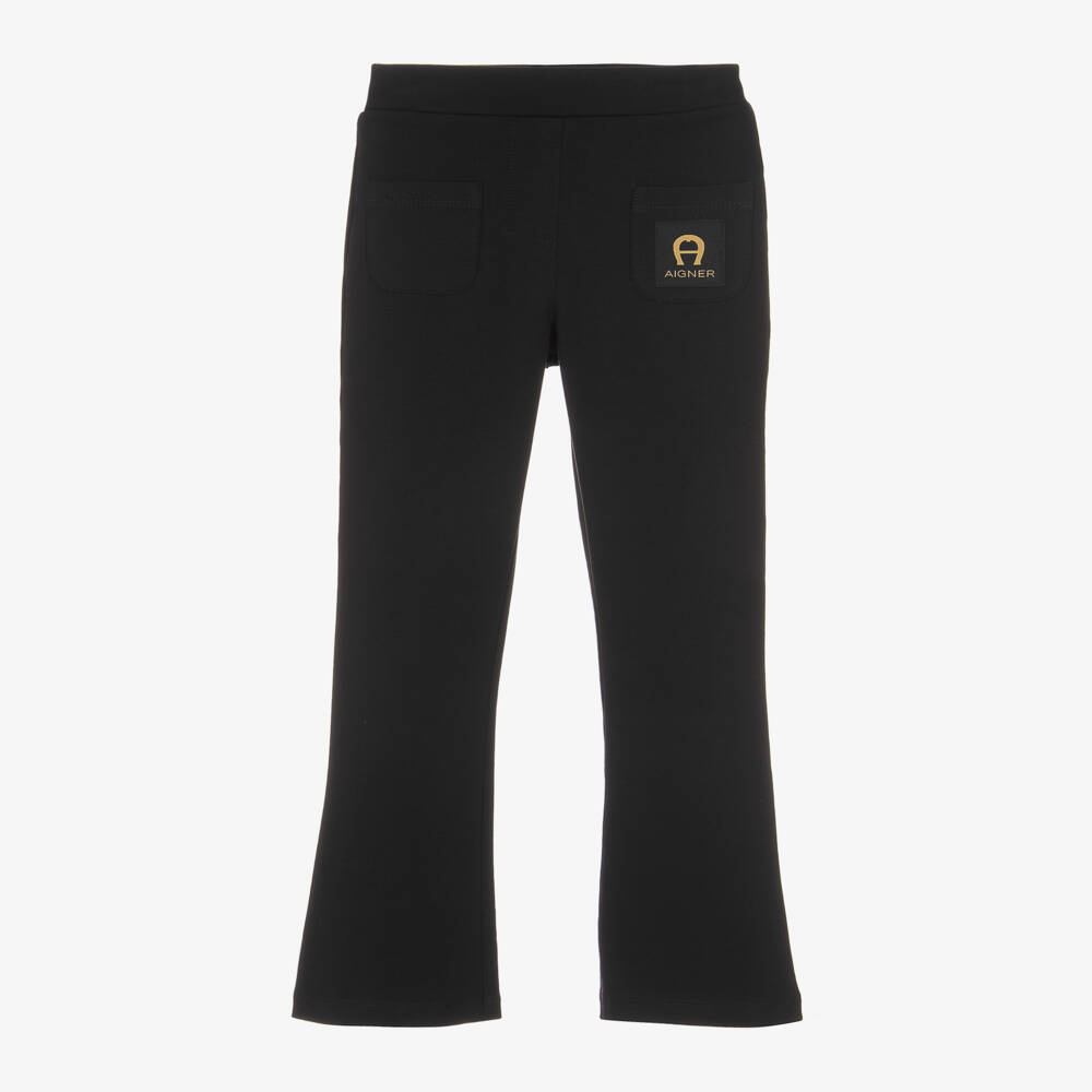 AIGNER-Girls Black Flared Trousers | Childrensalon Outlet