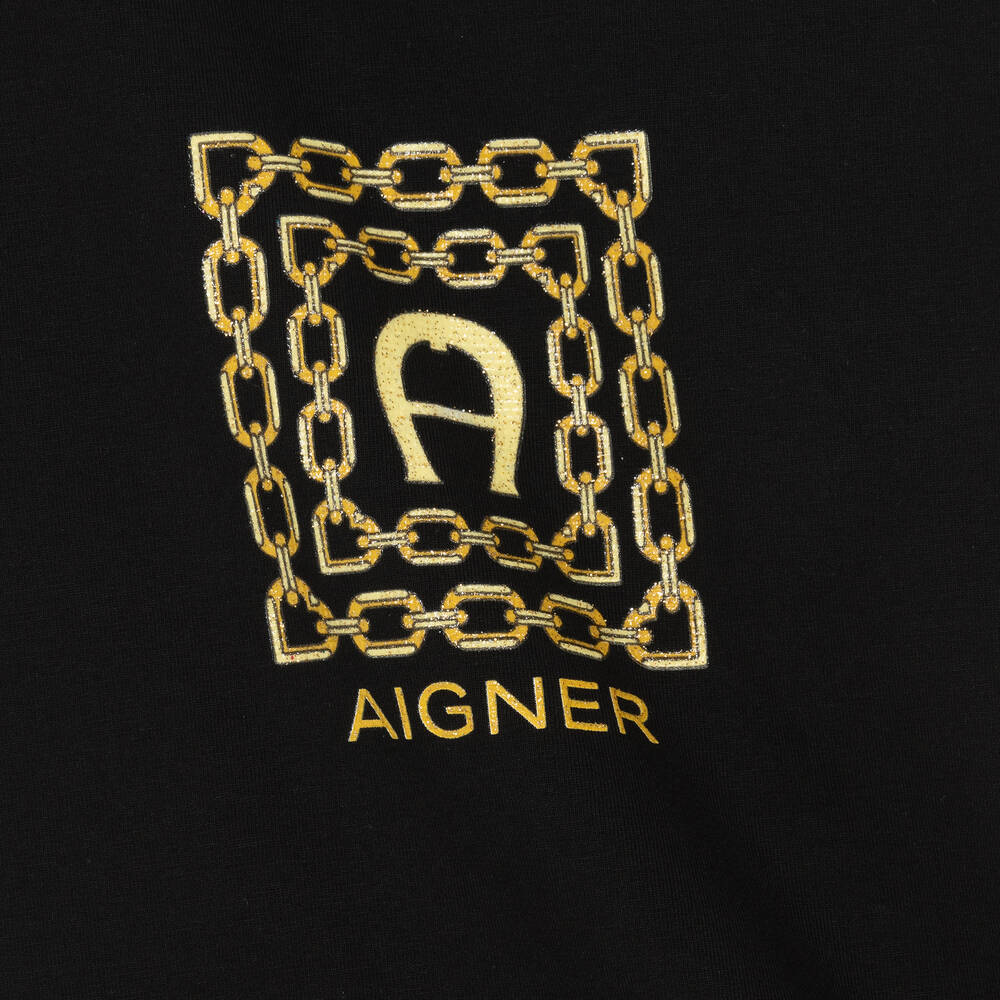 AIGNER-Girls Black & Gold Sequin Dress | Childrensalon Outlet