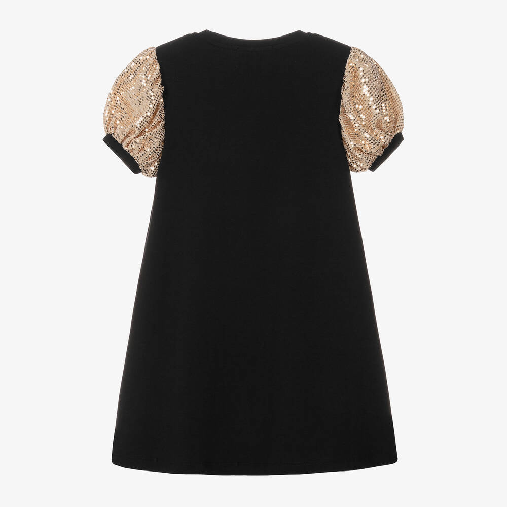 AIGNER-Girls Black & Gold Sequin Dress | Childrensalon Outlet