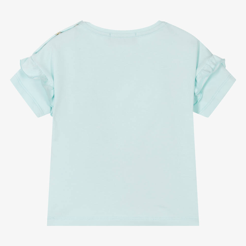 AIGNER-فستان أطفال بناتي قطن جيرسي لون أزرق | Childrensalon Outlet