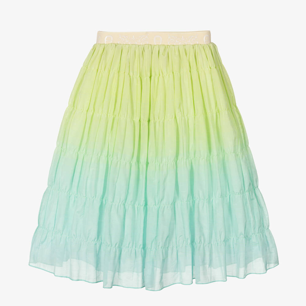 AIGNER-Girls Blue & Green Ombré Skirt  | Childrensalon Outlet