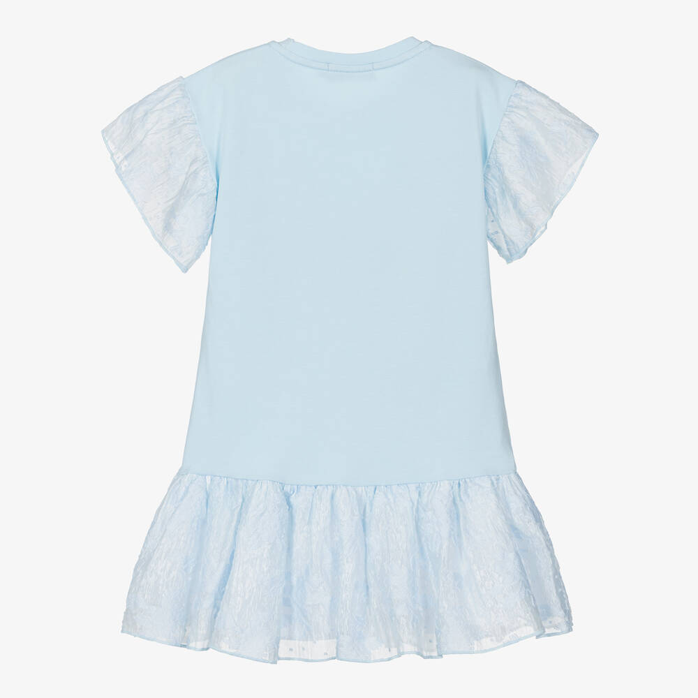 AIGNER-Girls Blue Sparkly Handbag Cotton Dress | Childrensalon Outlet