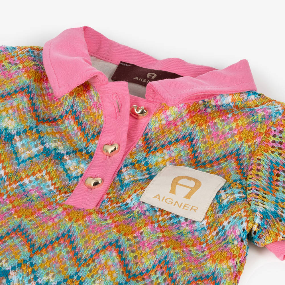 AIGNER-Girls Blush Chevron Lace Dress | Childrensalon Outlet