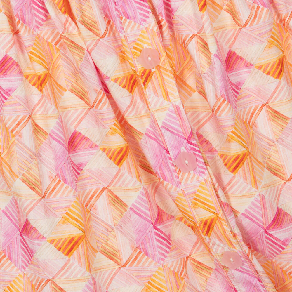 AIGNER-فستان قطني بنقشة وردية للبنات | Childrensalon Outlet