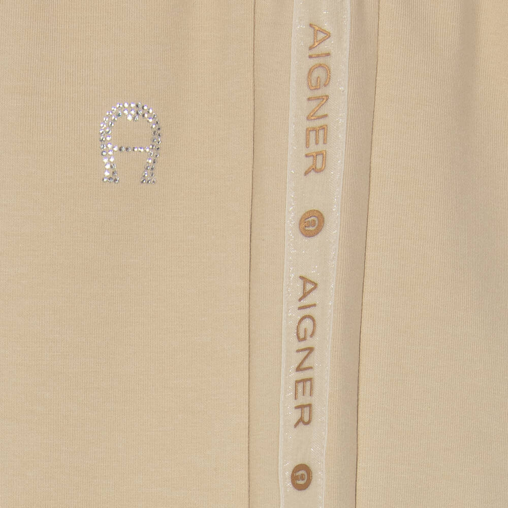 AIGNER-Girls Casual Beige Cotton Set | Childrensalon Outlet