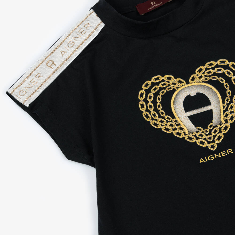 AIGNER-Girls Charcoal Jersey Dress Delight | Childrensalon Outlet