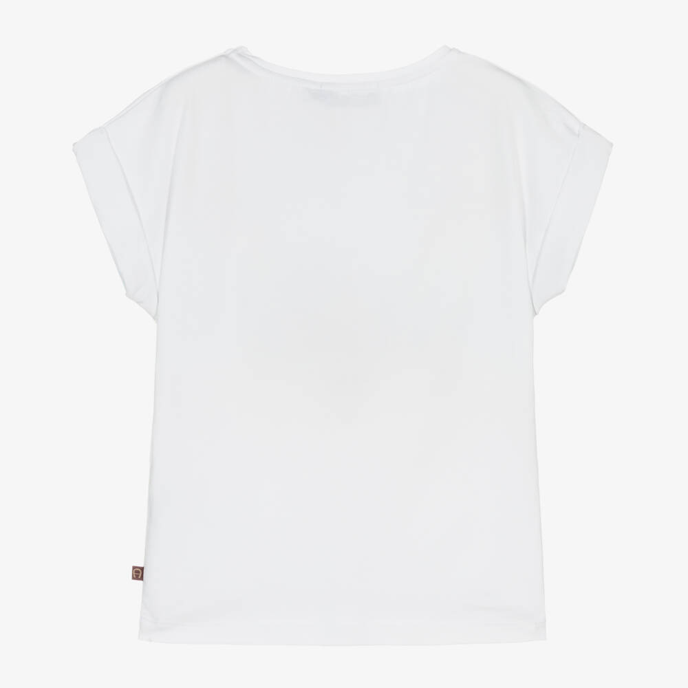 AIGNER-تي شيرت قطن بناتي بخطوط متعرجة | Childrensalon Outlet