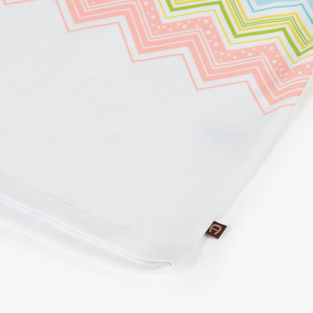 AIGNER-تي شيرت قطن بناتي بخطوط متعرجة | Childrensalon Outlet