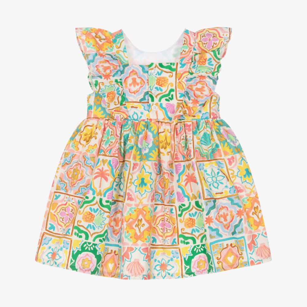 AIGNER-Girls Colourful Tile Print Cotton Dress | Childrensalon Outlet