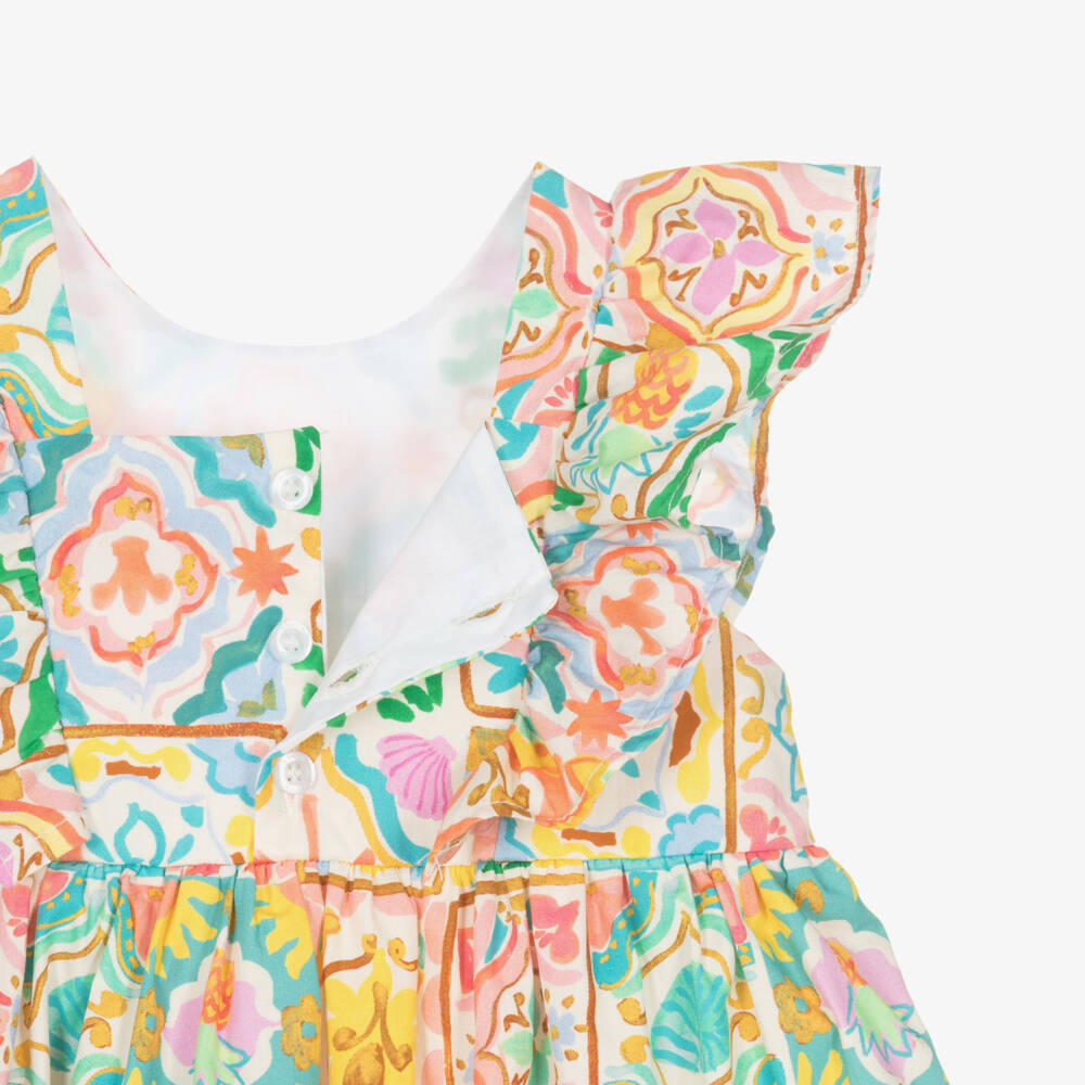 AIGNER-Girls Colourful Tile Print Cotton Dress | Childrensalon Outlet