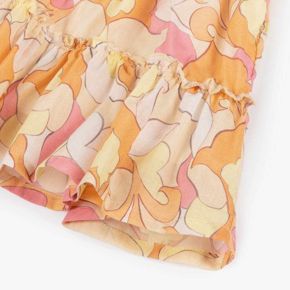 AIGNER-Girls Cotton Dress in Pink & Orange | Childrensalon Outlet