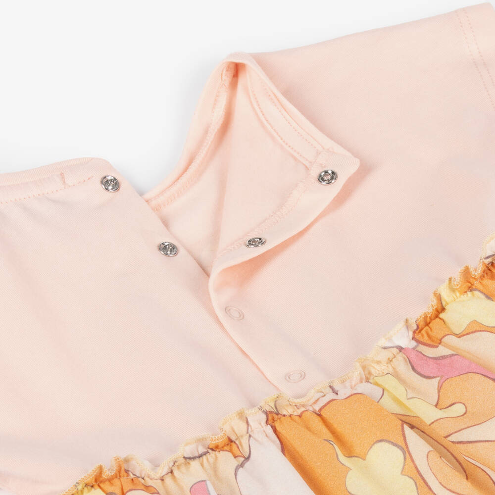 AIGNER-Girls Cotton Dress in Pink & Orange | Childrensalon Outlet