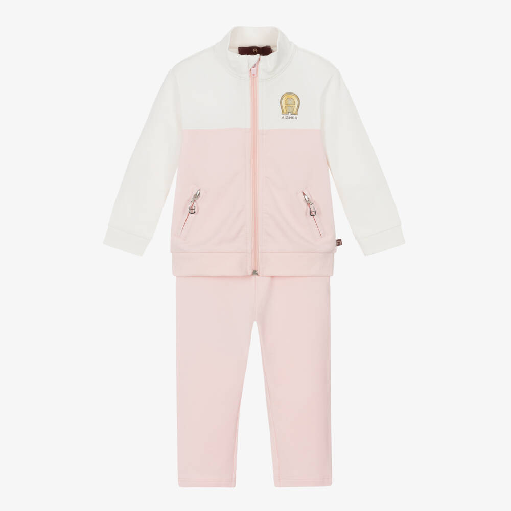 AIGNER-Girls Cozy Pink & Ivory Set | Childrensalon Outlet