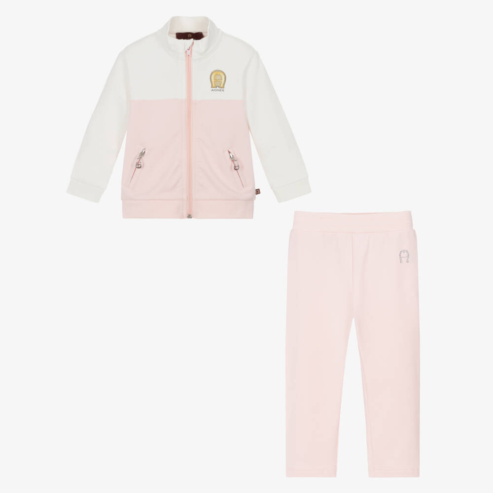 AIGNER-Girls Cozy Pink & Ivory Set | Childrensalon Outlet