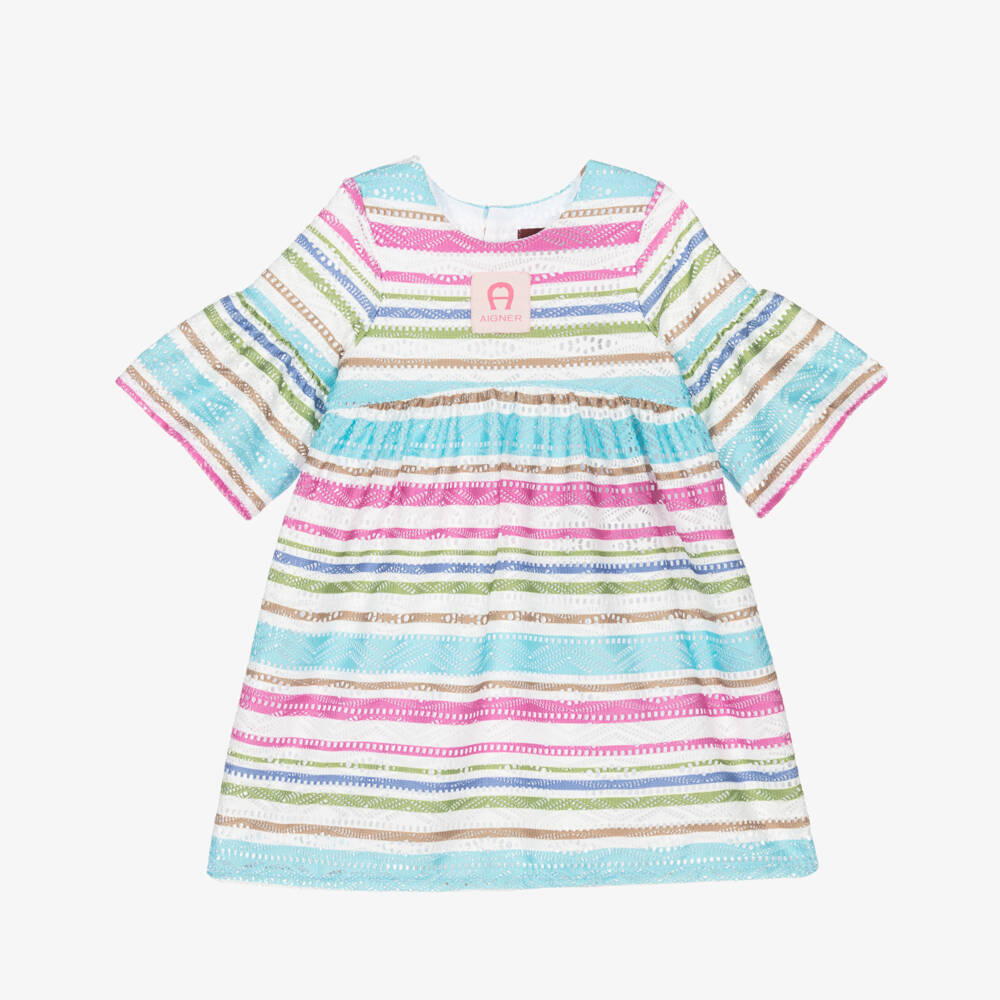 AIGNER-فستان مخطط وردي رائع للبنات | Childrensalon Outlet
