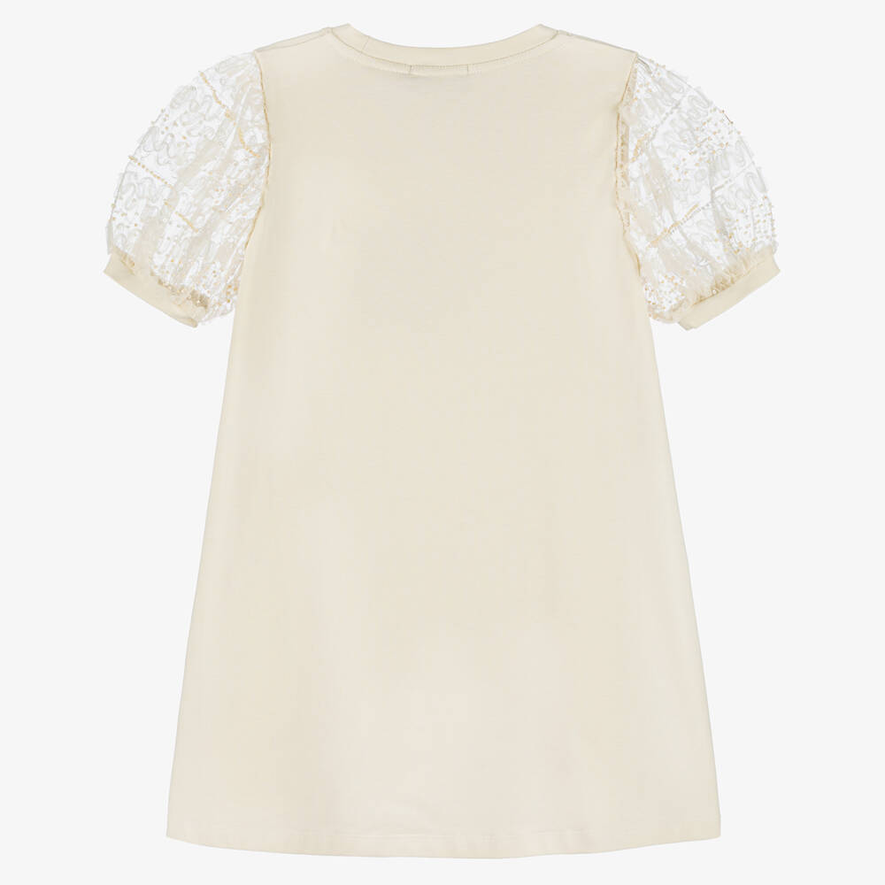 AIGNER-Элегантное бежевое платье для девочек | Childrensalon Outlet