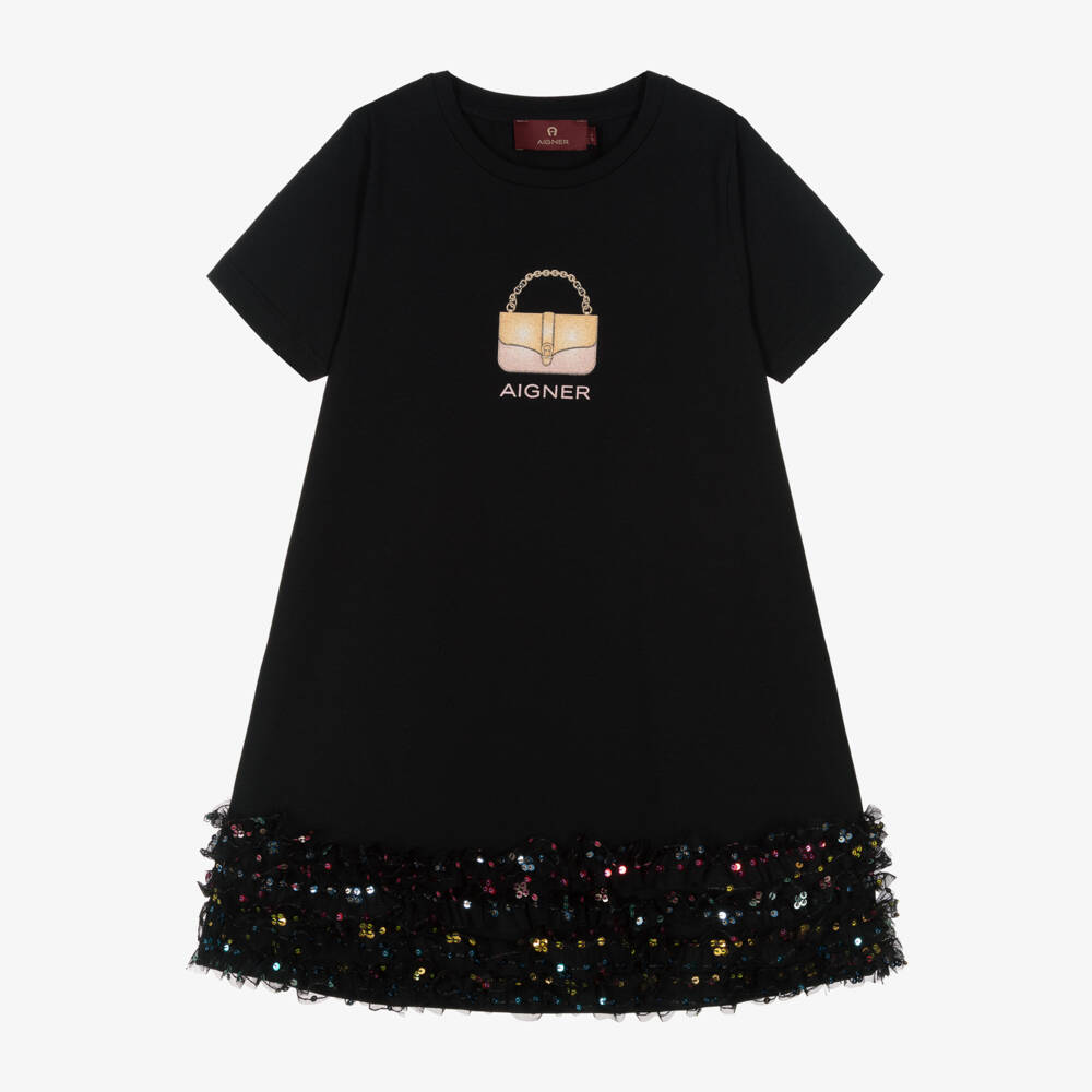 AIGNER-Girls Elegant Black Handbag Dress | Childrensalon Outlet
