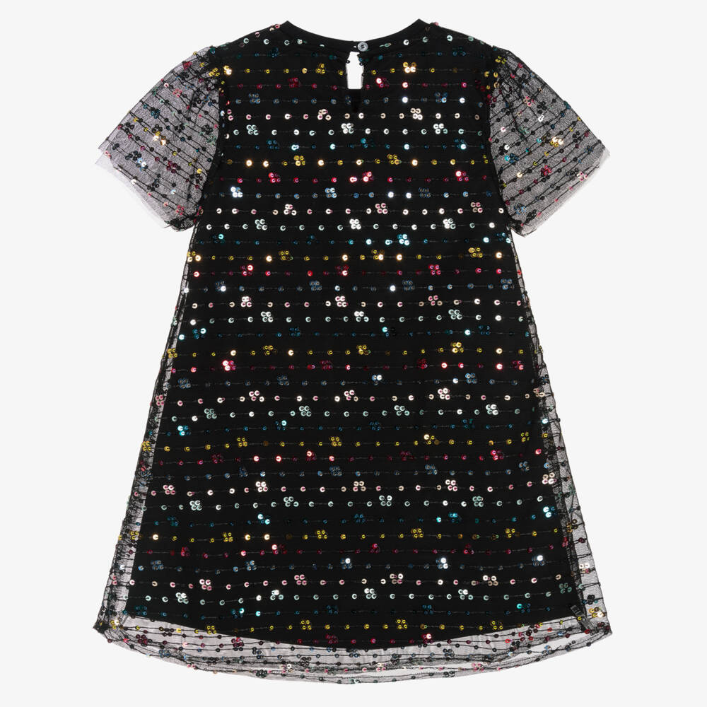 AIGNER-Элегантное черное платье с пайетками для девочек | Childrensalon Outlet