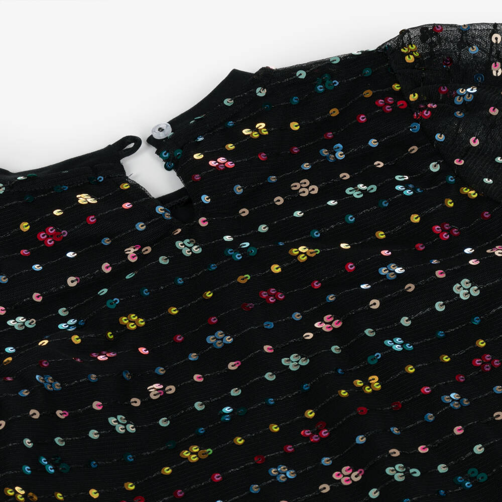 AIGNER-Элегантное черное платье с пайетками для девочек | Childrensalon Outlet