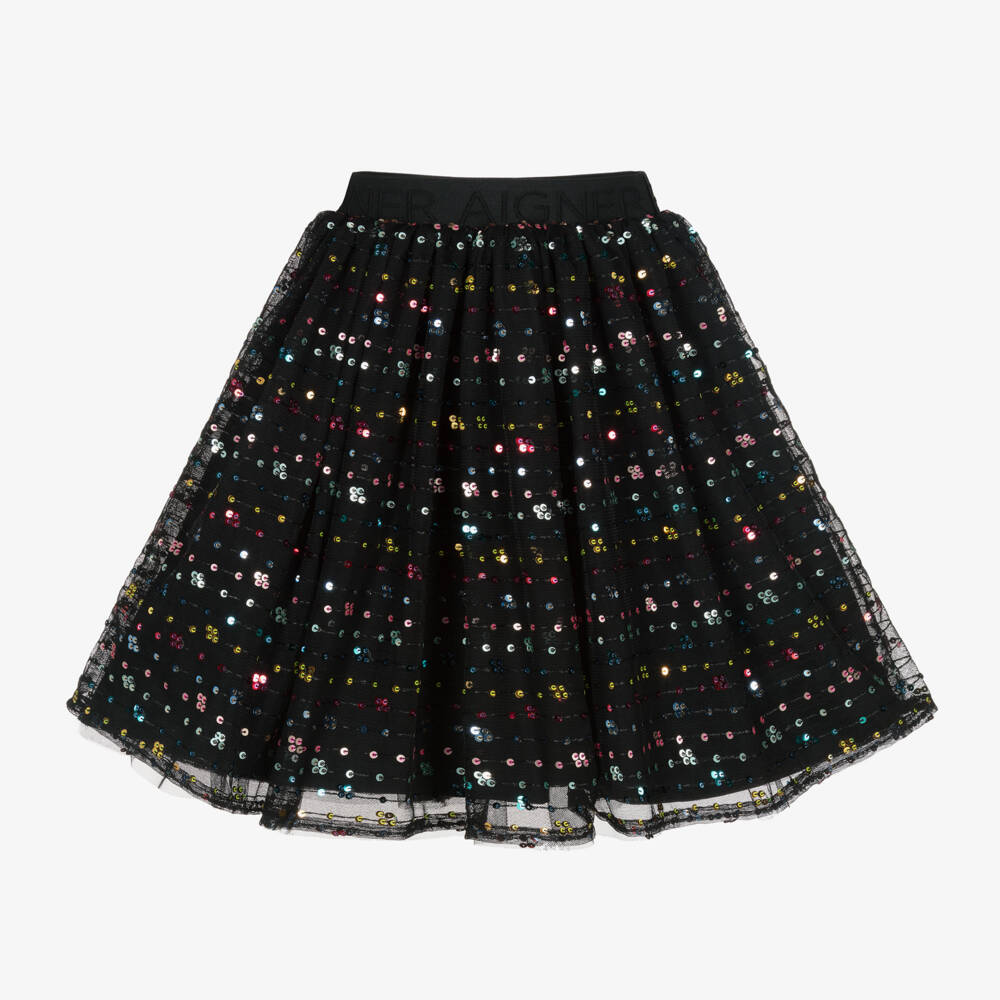 AIGNER-Girls Elegant Black Sequin Skirt | Childrensalon Outlet