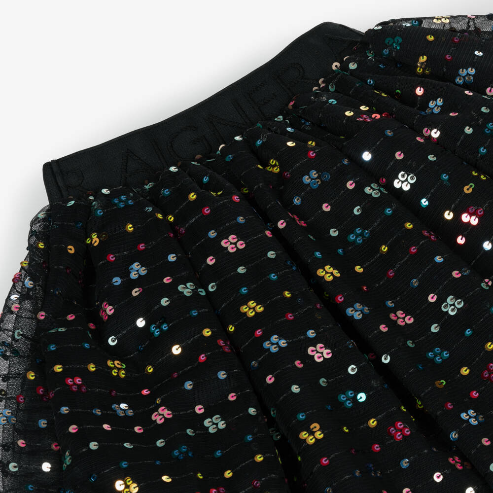 AIGNER-تنورة سوداء أنيقة للبنات مزينة بالترتر | Childrensalon Outlet