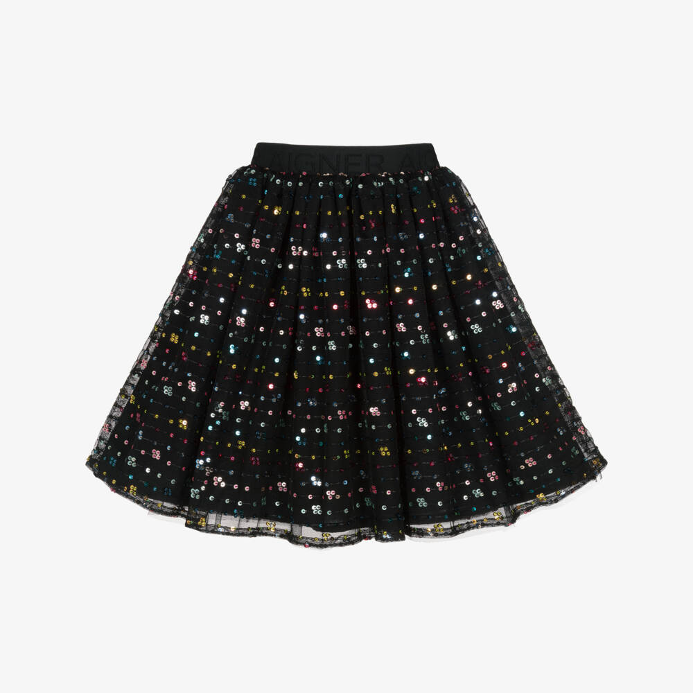 AIGNER-Girls Elegant Black Sequin Skirt | Childrensalon Outlet