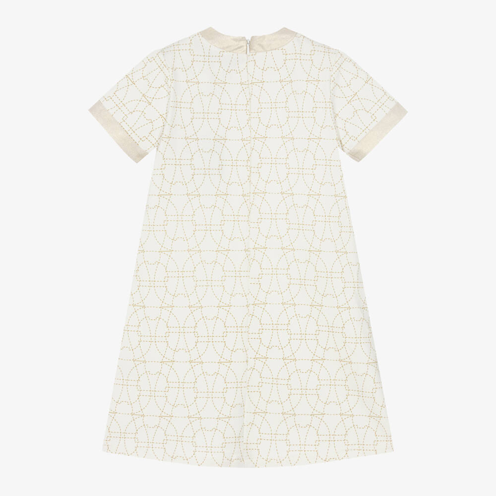 AIGNER-Элегантное кремовое и золотое платье для девочек | Childrensalon Outlet