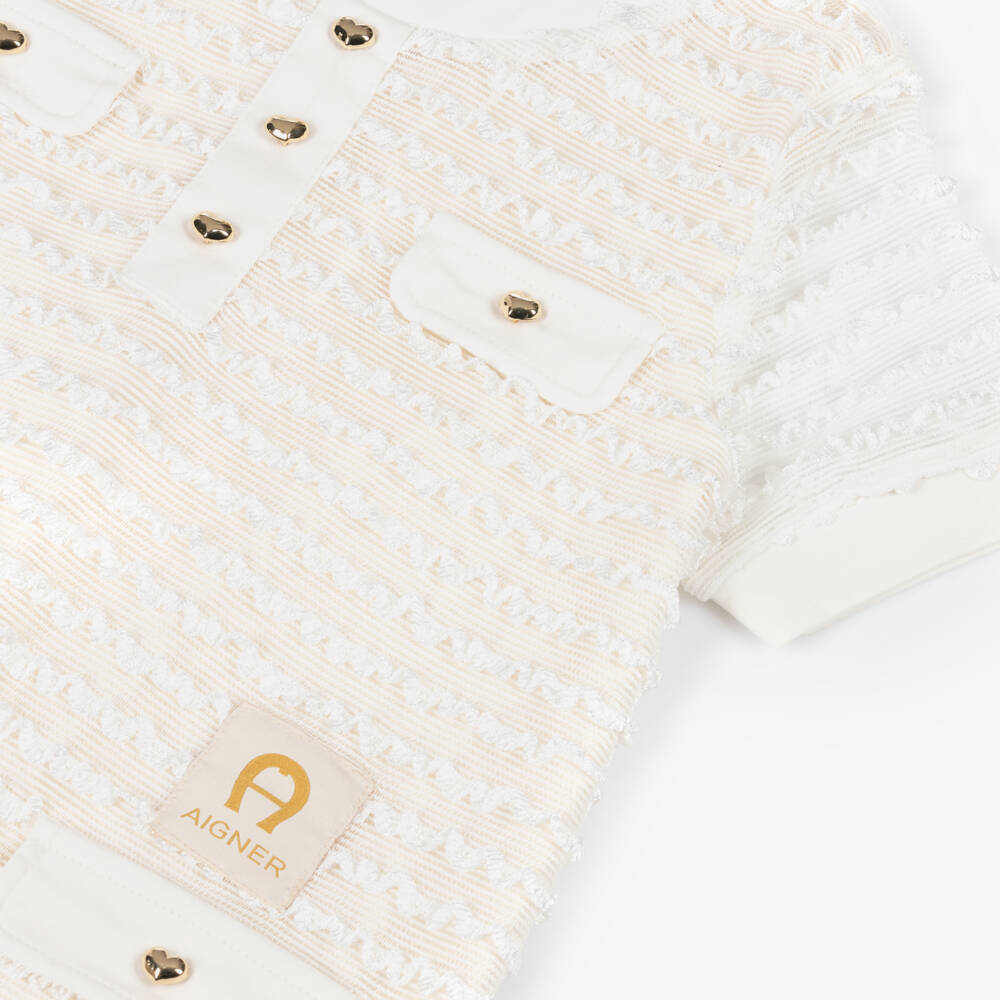 AIGNER-فستان عاجي أنيق للبنات مع كشكش | Childrensalon Outlet