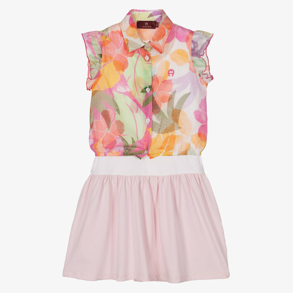 AIGNER - Блузка с цветами и платье из хлопка | Childrensalon