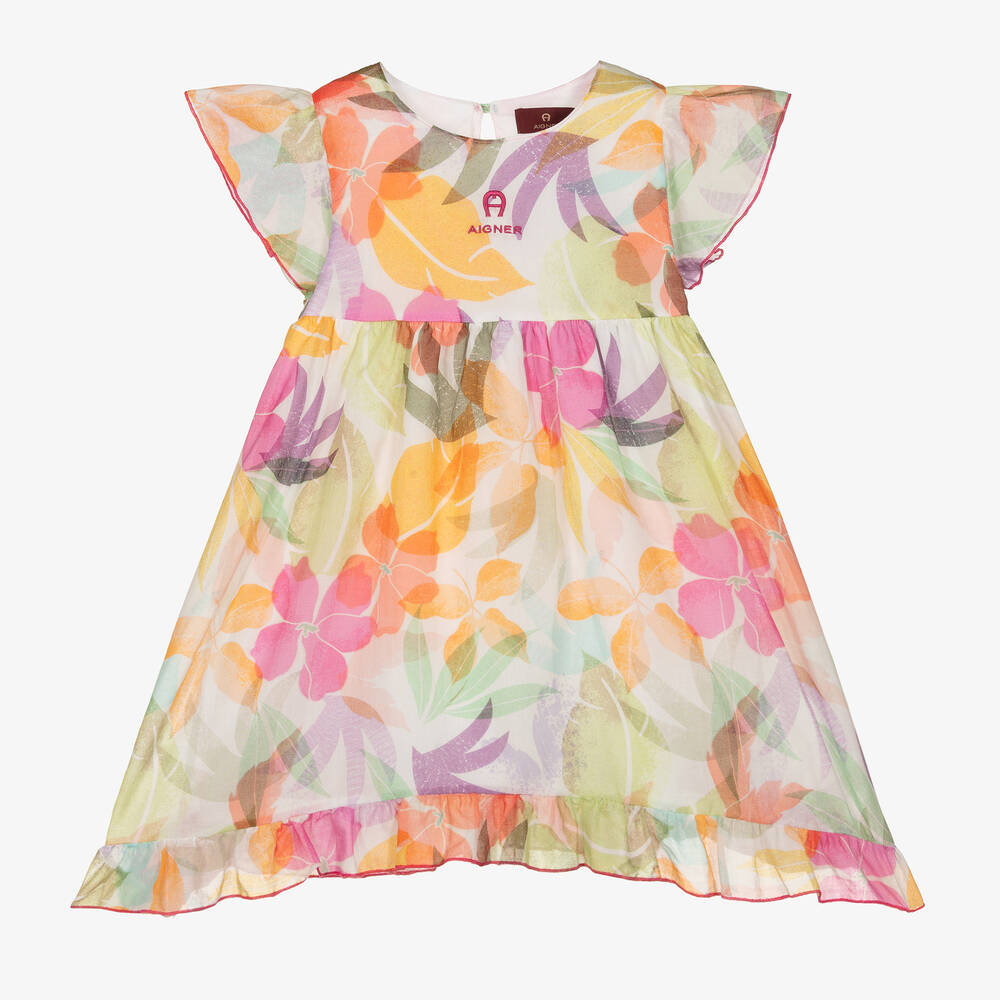 AIGNER - Geblümtes Baumwollvoile-Kleid (M) | Childrensalon