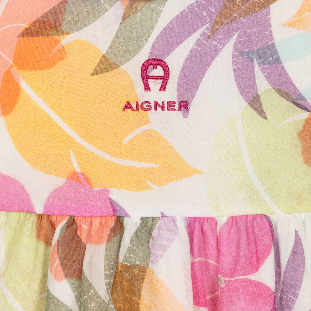 AIGNER-Girls Floral Cotton Voile Dress | Childrensalon Outlet