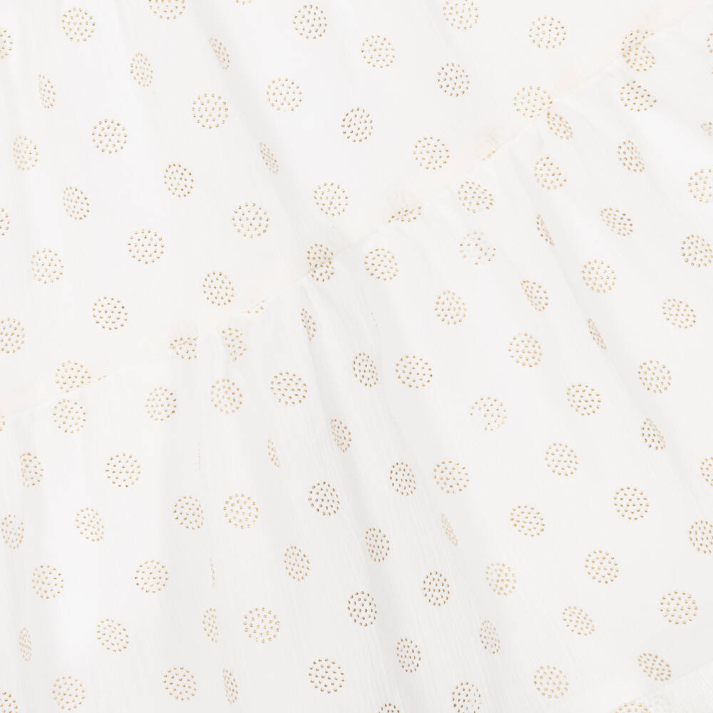 AIGNER-Girls Gold Dot Chiffon Dress | Childrensalon Outlet