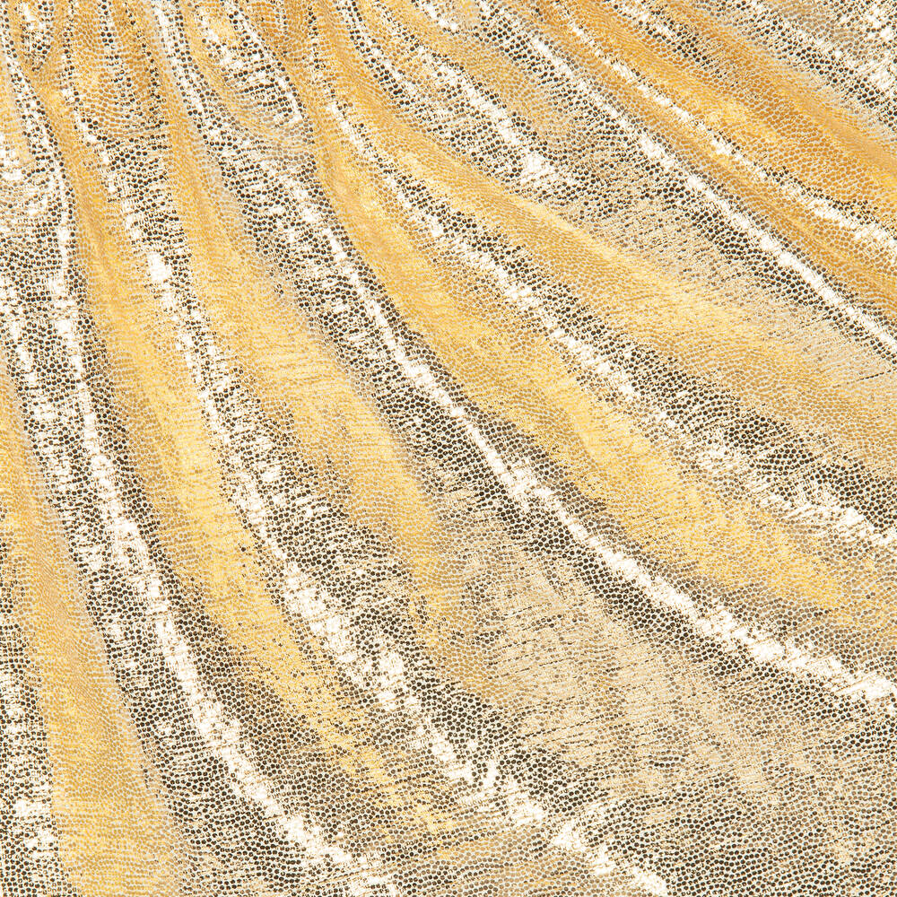 AIGNER-فستان قطن جيرسي لون ذهبي وعاجي مزين بكشكش | Childrensalon Outlet