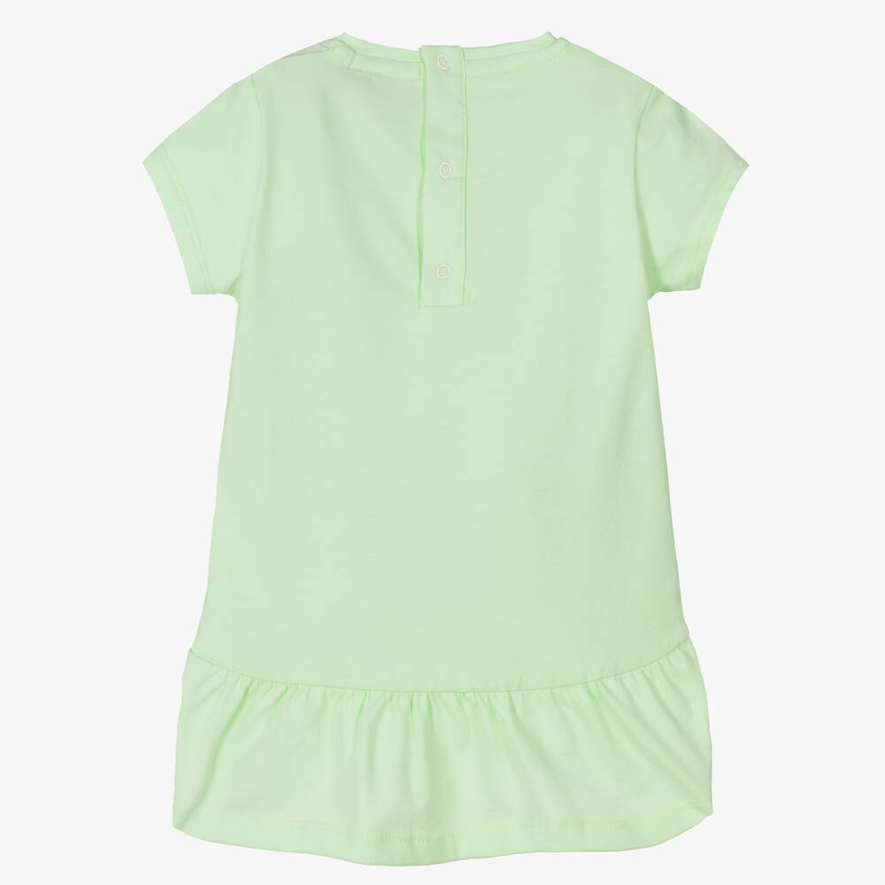 اقنر-فستان أطفال بناتي قطن جيرسي لون أخضر | Childrensalon Outlet