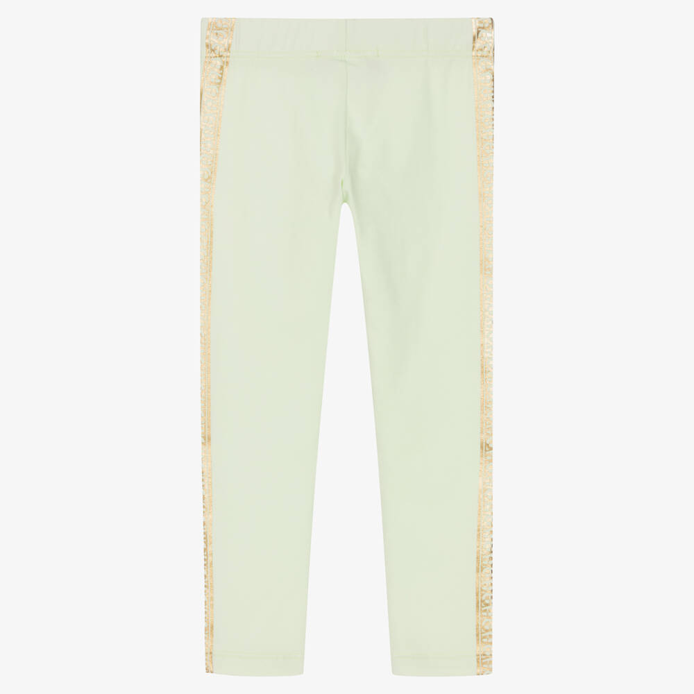 AIGNER-Girls Green Cotton Logo Leggings | Childrensalon Outlet