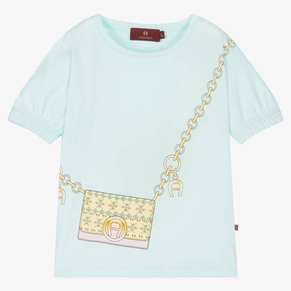 AIGNER-تيشيرت قطن جيرسي لون أخضر للبنات | Childrensalon Outlet