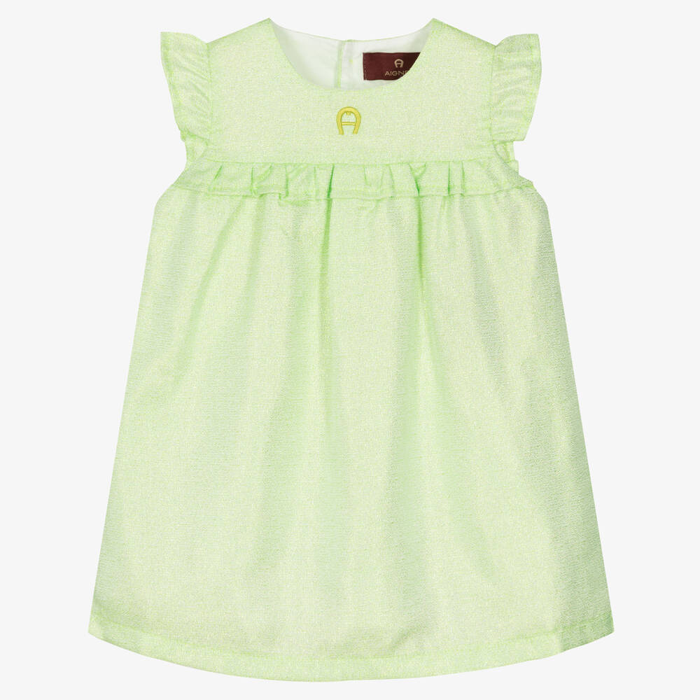 AIGNER-Girls Green Glitter Dress | Childrensalon Outlet