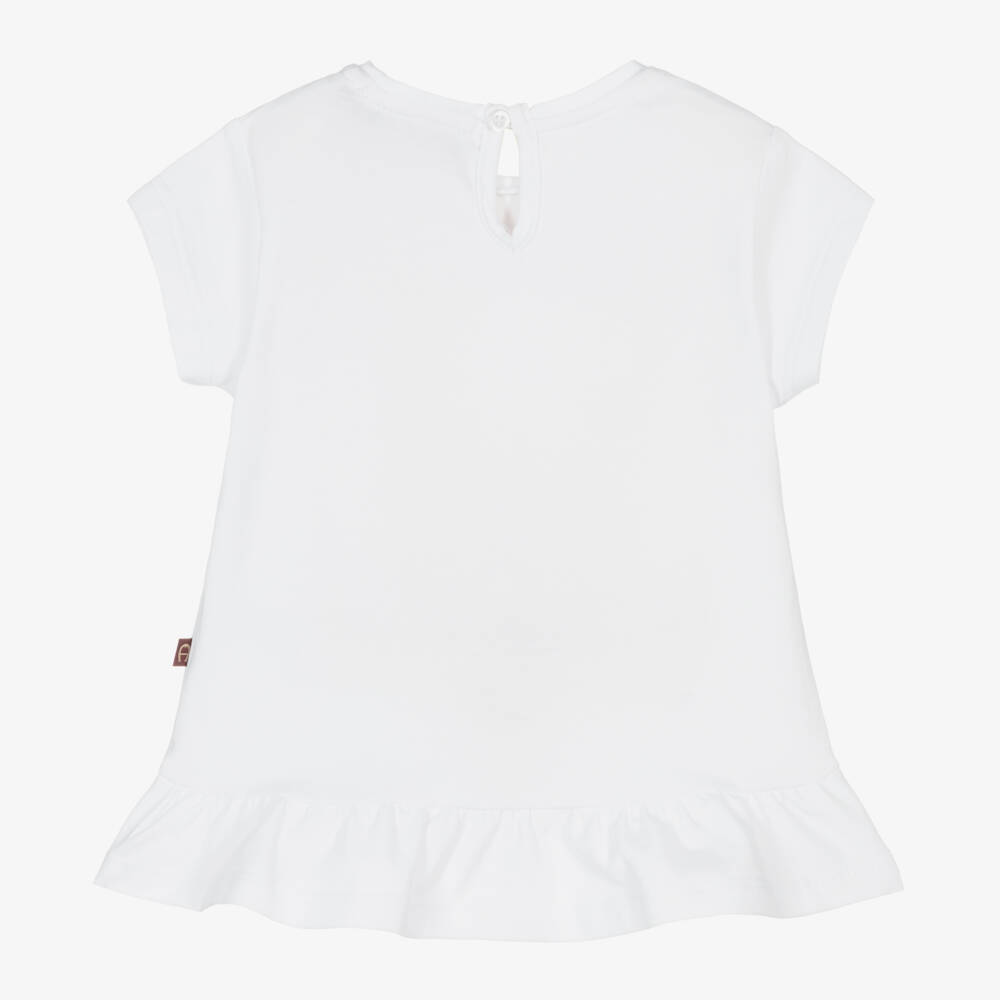 AIGNER-Girls Heart Motif White Tee | Childrensalon Outlet