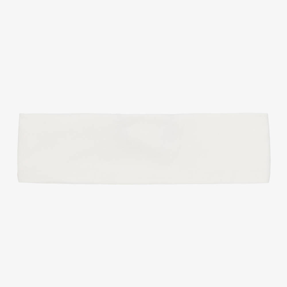 AIGNER-Girls Ivory Bow Cotton Headband | Childrensalon Outlet