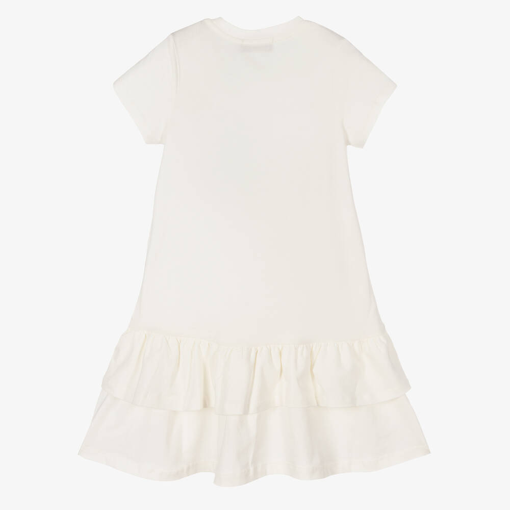 AIGNER-Girls Ivory Cotton Dress | Childrensalon Outlet