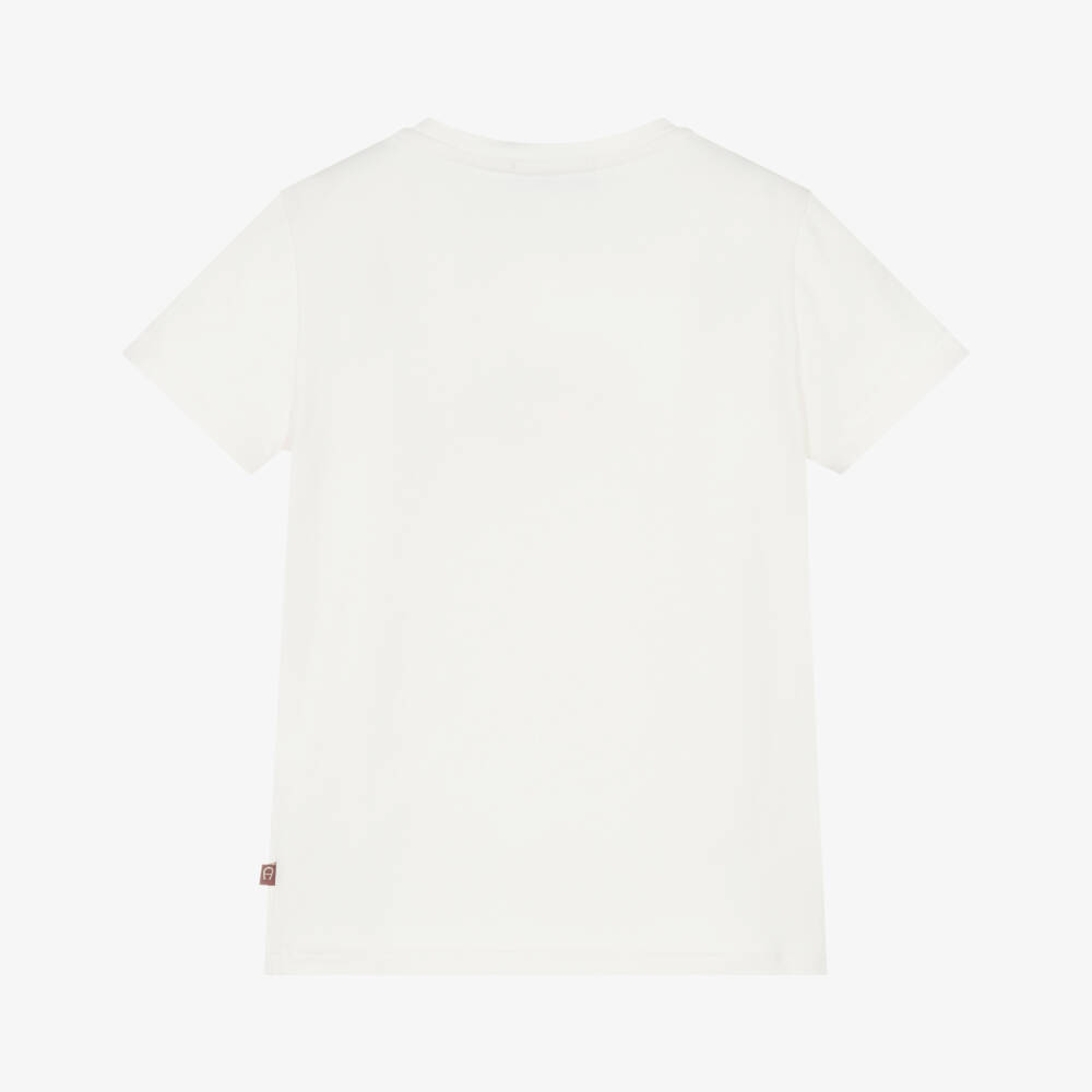 AIGNER-Girls Ivory Cotton Heart Purses T-Shirt | Childrensalon Outlet