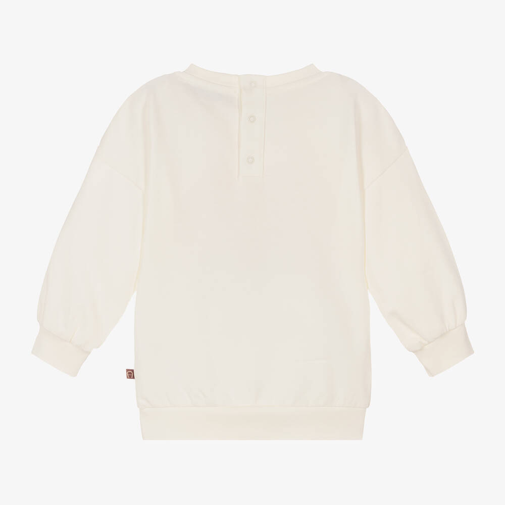 AIGNER-سويتشيرت قطن جيرسي لون عاجي للبنات | Childrensalon Outlet