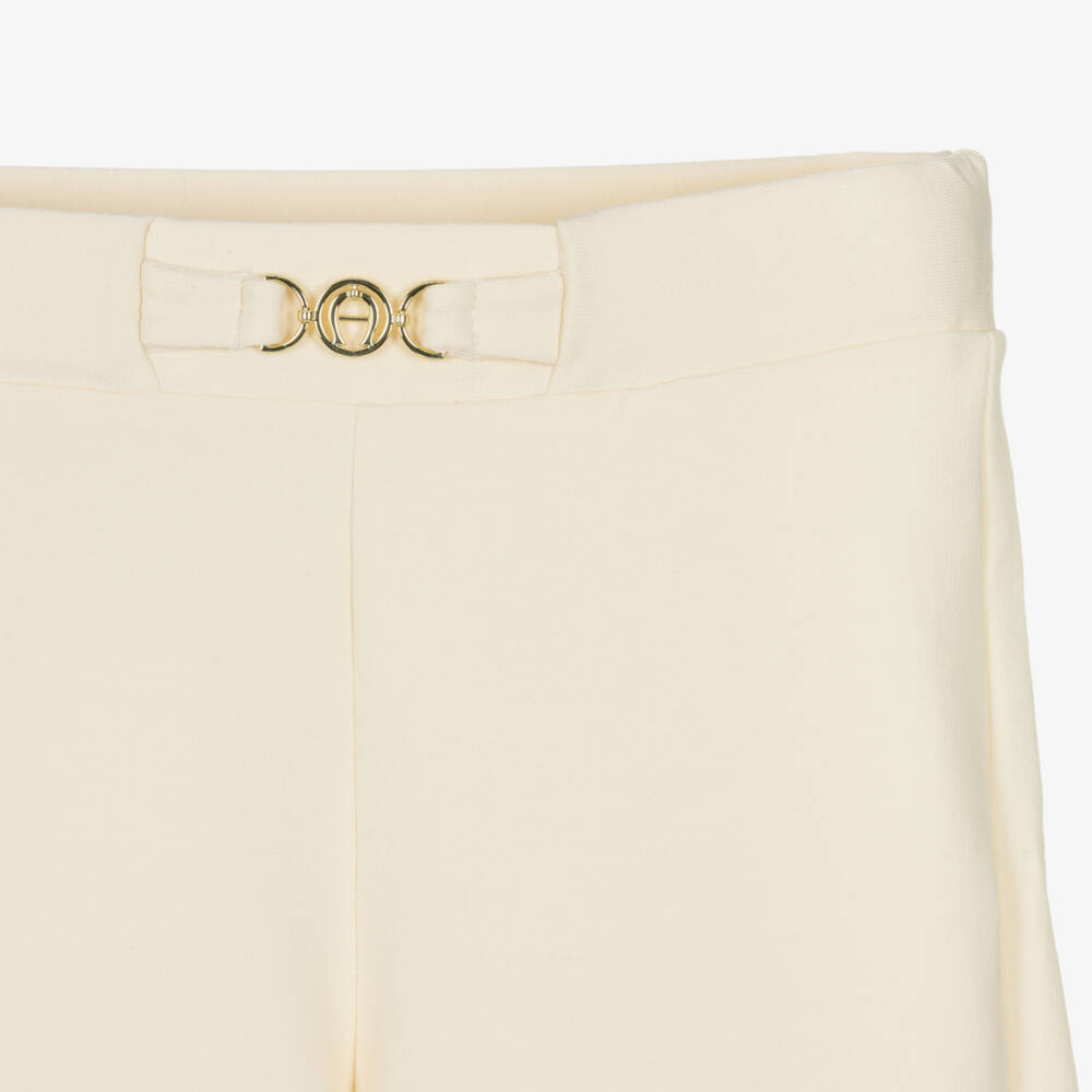 AIGNER-Girls Ivory Cotton Jersey Wide-Leg Trousers | Childrensalon Outlet