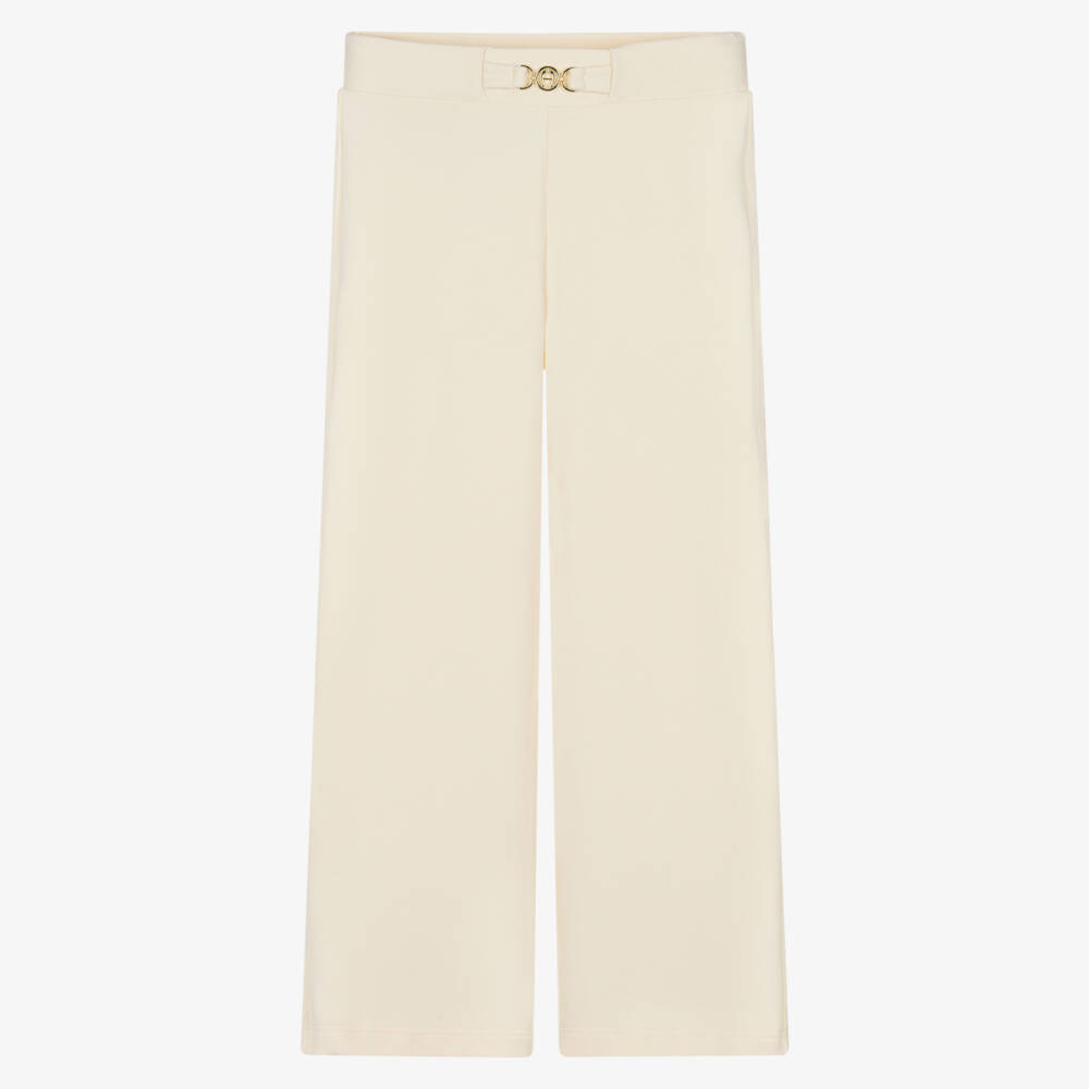 AIGNER-Girls Ivory Cotton Jersey Wide-Leg Trousers | Childrensalon Outlet