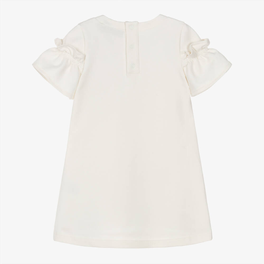 AIGNER-Girls Ivory Cotton & Pink Bag Print Dress | Childrensalon Outlet