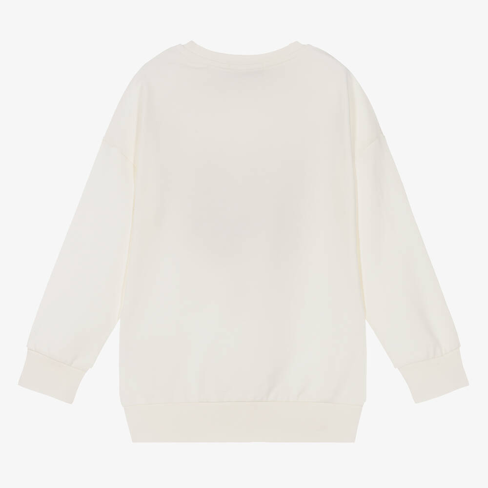 AIGNER-Girls Ivory Cotton Sweatshirt | Childrensalon Outlet